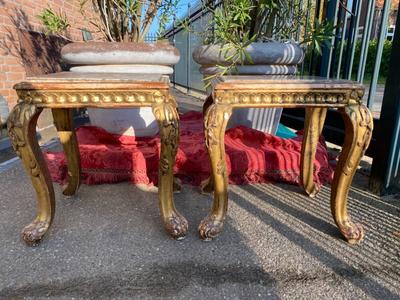 Tables style Baroque en Wood / Gilt / Marble, France 19 th century