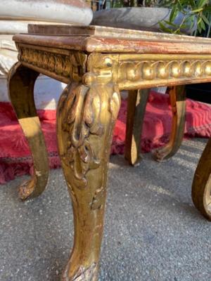 Tables style Baroque en Wood / Gilt / Marble, France 19 th century