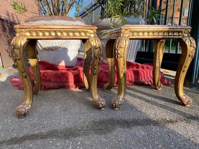 Tables style Baroque en Wood / Gilt / Marble, France 19 th century