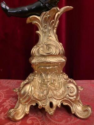 Candle Holders en Brass / Bronze / Samac, Belgium  19 th century