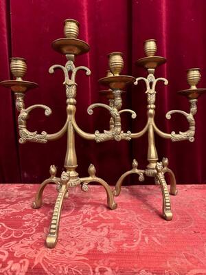 Candle Holders en Bronze, Belgium  19 th century ( Anno 1840 )