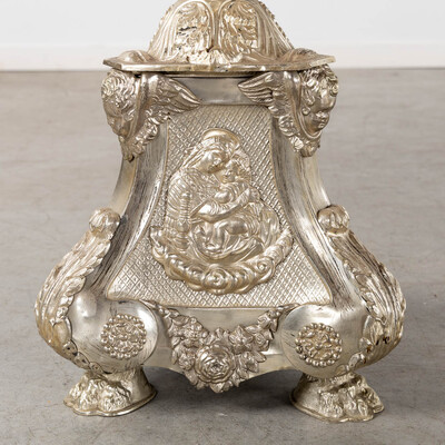 Candle Holders  en Brass / Silver Plated, Belgium  19 th century ( Anno 1840 )