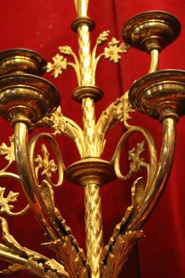 Candle Holders en Brass / Bronze / Gilt, Belgium 19th century (anno 1870)