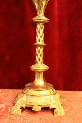 Candle Holders en Brass / Bronze / Gilt, Belgium 19th century (anno 1870)