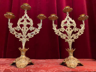 Candle Holders en Bronze / Polished and Varnished, France 19 th century ( Anno 1890 )