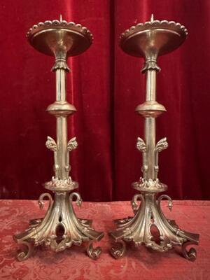 Candle Holders Measures Without Pin en Bronze, Belgium  19 th century ( Anno 1885 )