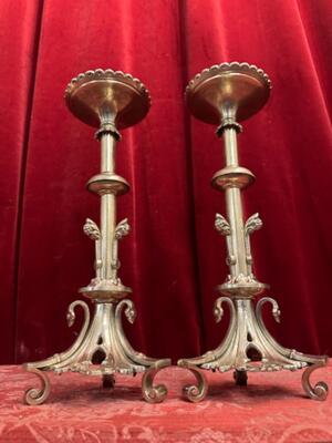 Candle Holders Measures Without Pin en Bronze, Belgium  19 th century ( Anno 1885 )