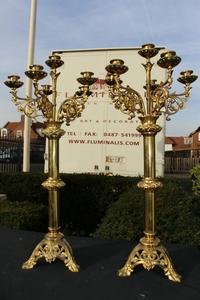 Candle Sticks en Brass / Bronze, France 19th century