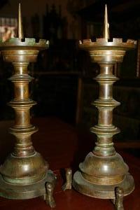 Candle Sticks en bronze, Dutch