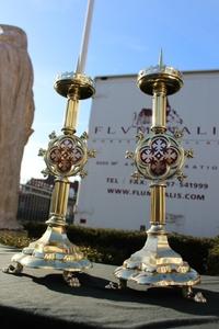 Candle Sticks en Brass / Bronze, France 19th century