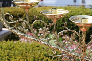 Candle Sticks en Brass / Bronze, Belgium 19th century