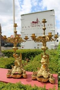 Candle Sticks en bronze - gilt, France 19th century