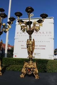 Candle Sticks en Brass / Bronze / Gilt, France 19th century