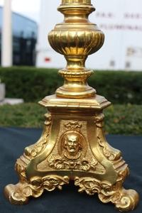 Candle Sticks en Brass / Bronze / Gilt, France 19th century