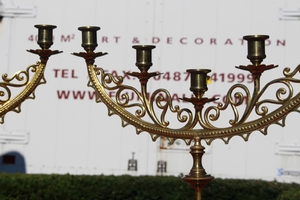 Candle Sticks en Brass / Bronze, France 19th century