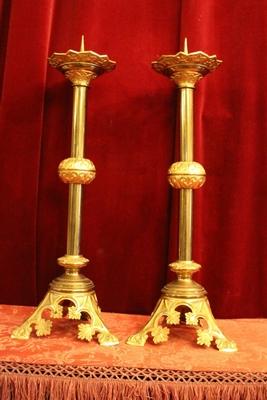 Candle Sticks en Brass / Bronze / Gilt, France 19th century