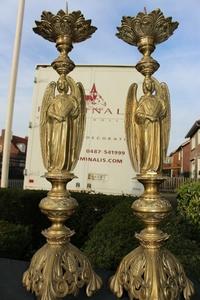 Candle Sticks Measures Without Pin en Brass / Bronze, France 19th century