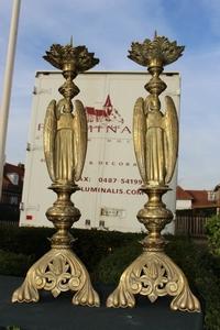 Candle Sticks Measures Without Pin en Brass / Bronze, France 19th century