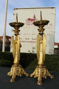 Candle Sticks Measures Without Pin en Brass / Bronze, France 19th century