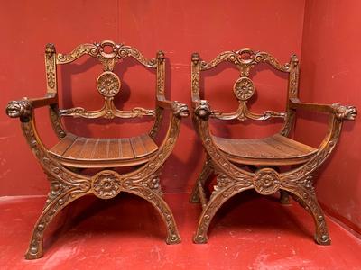 Chairs en Oak Wood, Belgium 19th century