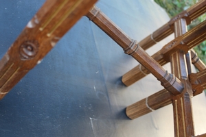 Choir Seats.  Completely & Professionally Refit According To The Traditional Methods And With Original Materials. en Oak / Red Velvet, Belgium 19th century