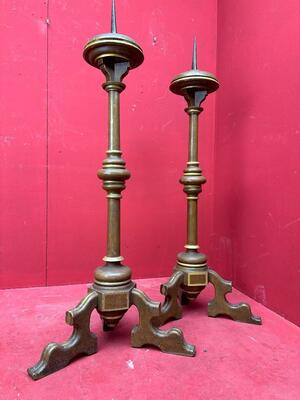Candle Holders Measures Without Pin style Classicistic en Wood, Netherlands  19 th century