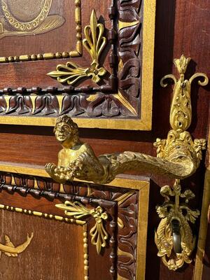 Exceptional Double Sided Doors.  en Mahogany / Bronze - Gilt / Glass., 19 th century
