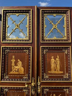 Exceptional Double Sided Doors.  en Mahogany / Bronze - Gilt / Glass., 19 th century