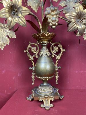 Floral Candle Holders  en Brass / Bronze , France 19th century ( anno 1875 )