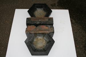 Handcarved Holy Water Fonts style Gothic en Stone, DUTCH 19th century