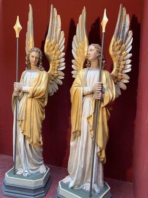 Angels style Gothic - Style en Composite Polychrome, France 19th century