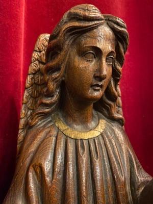 Angels style Gothic - Style en Hand - Carved Wood Oak, Belgium 19 th century ( Anno 1890 )