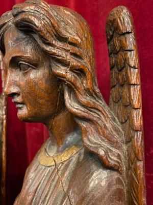 Angels style Gothic - Style en Hand - Carved Wood Oak, Belgium 19 th century ( Anno 1890 )