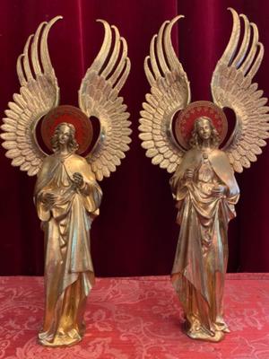 Angels  style Gothic - style en Full Bronze Gilt, Belgium  19 th century