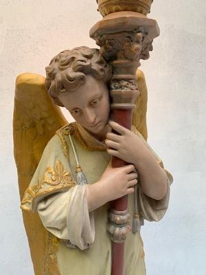 Angels Atelier Regony style Gothic Style en Composite Polychrome, France 19 th Century