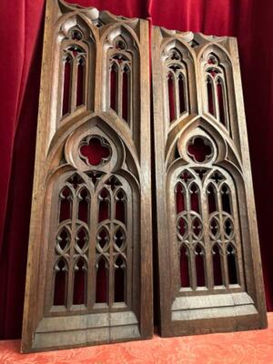 Architectural Ornaments style Gothic - Style en Oak wood, Belgium  19 th century ( Anno 1875 )