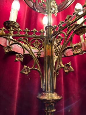 Candelabra style Gothic - Style en Brass / Bronze, Belgium  19 th century ( Anno 1875 )