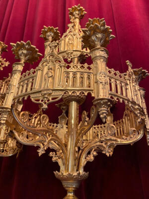 Candelabra style Gothic - style en Bronze / Polished and Varnished, France 19 th century