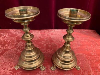 Candle Holders style Gothic - Style en Bronze , Belgium  19 th century ( Anno 1865 )