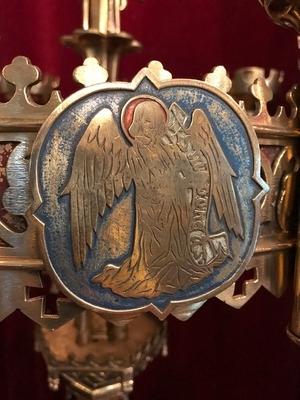 Candle Holders style Gothic - style en Full Bronze / Polished , France 19th century ( anno 1875 )