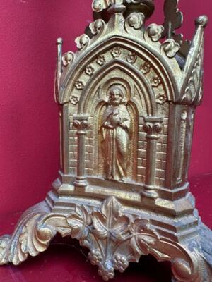 Candle Holders style Gothic - Style en Bronze Gilt, France 19 th century ( Anno 1885 )