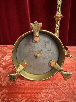 Candle Holders style Gothic - Style en Brass / Bronze, Belgium  19 th century