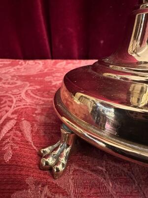 Candle Holders style Gothic - Style en Brass / Bronze, Belgium  19 th century