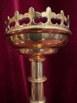 Candle Holders  style Gothic - Style en Brass / Bronze, Belgium  19 th century