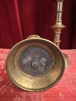 Candle Holders  style Gothic - Style en Brass / Bronze, Belgium  19 th century
