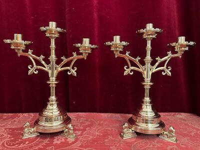 Pair Gothic - Style Candle Holders