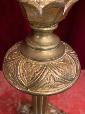 Candle Holders style Gothic - style en Bronze, Belgium  19 th century ( Anno 1890 )