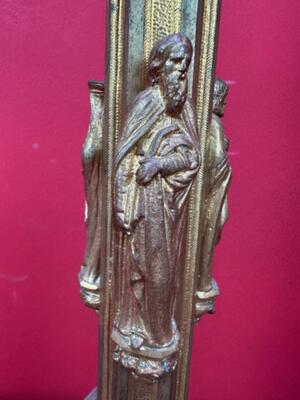 Candle Holders Measures Without Pin style Gothic - Style en Bronze Gilt, France 19 th century ( Anno 1870 )