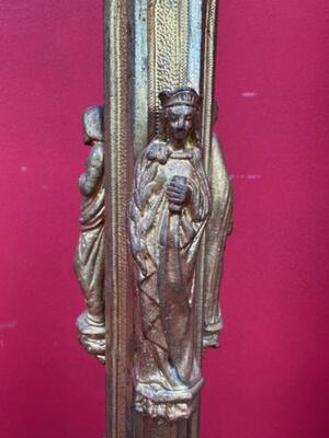 Candle Holders Measures Without Pin style Gothic - Style en Bronze Gilt, France 19 th century ( Anno 1870 )