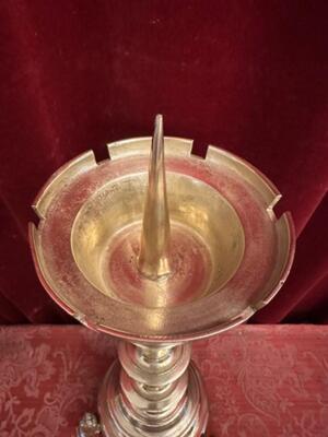 Candle Holders Measures Without Pin style Gothic - Style en Bronze / Polished and Varnished, Belgium  19 th century ( Anno 1855 )
